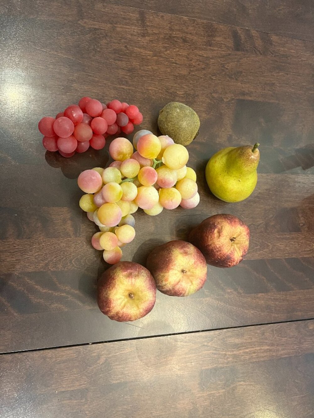 KITSCHY FAUX FRUIT Plastic Grapes Apples Pear Kiwi